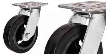 Большегрузные колеса для тележек с литым резиновым слоем